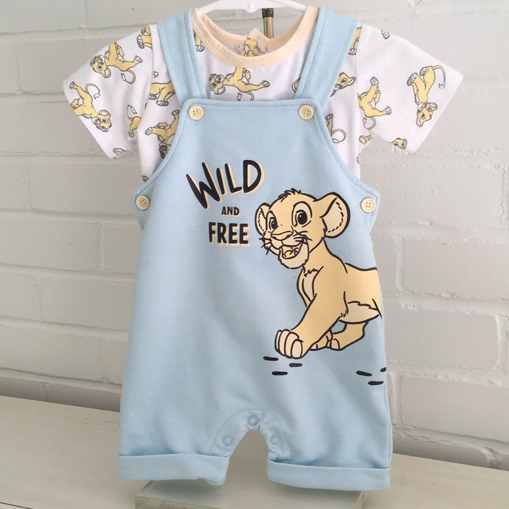 Baby Boy Size 6 Months Disney Summer Simba Short Overall Set